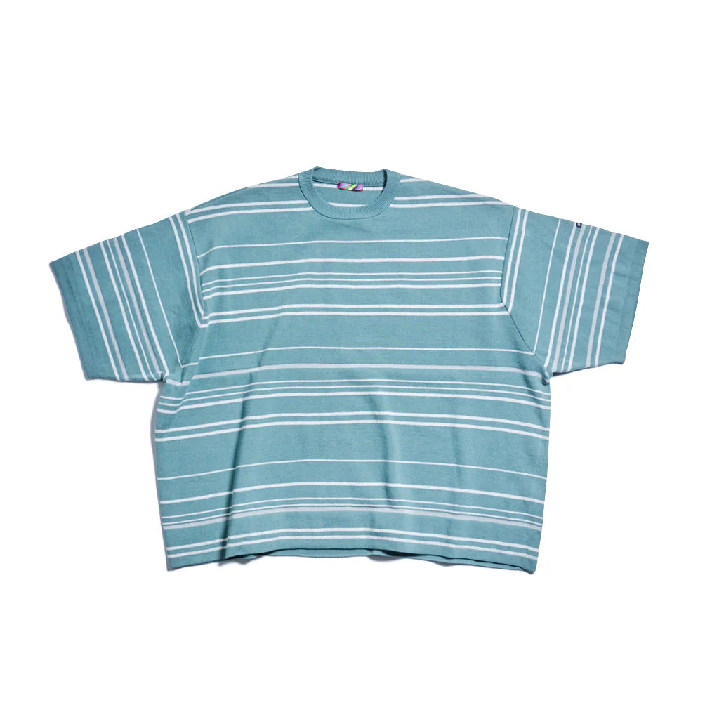 is-ness KNITTED FLASH BORDER T-SHIRT